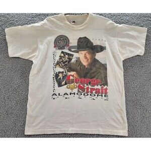 George Strait Shirt Mens XL 3rd Annual Country Music Festival White Vintage